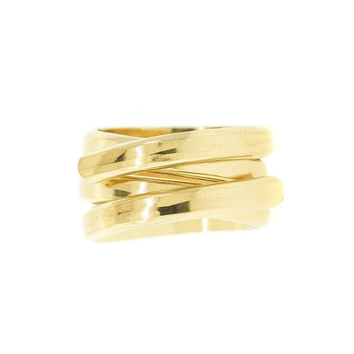 Gold Crossover Band Ring