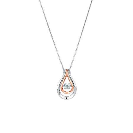 Everlight Pendant With A Diamond In 10kt Rose Gold & Sterling Silver