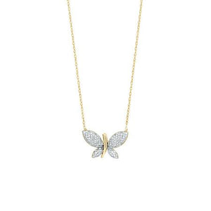 Diamond Gold Butterfly Pendant