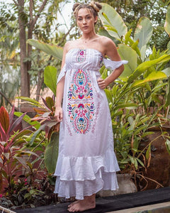 Embroidered Mexican Beach Dress