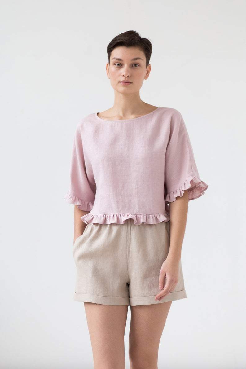 Pink Soft Linen Blouse