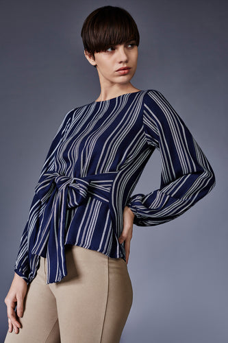 Stripe Self-Tie Top