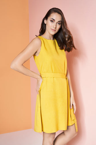 Mustard Skater Dress