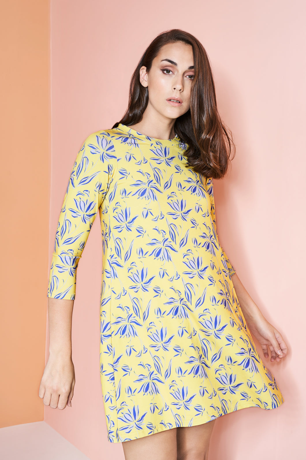 Yellow Printed Skater Tunic