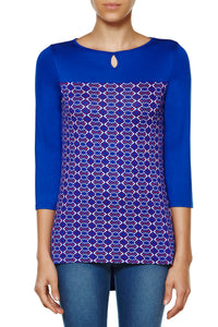 Retro Blue printed top