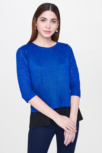 Ink Blue Knit Top