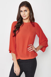 Tangerine Split-Back Top