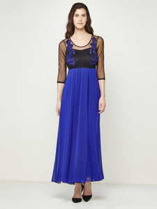 Blue and Black Sheer Gown