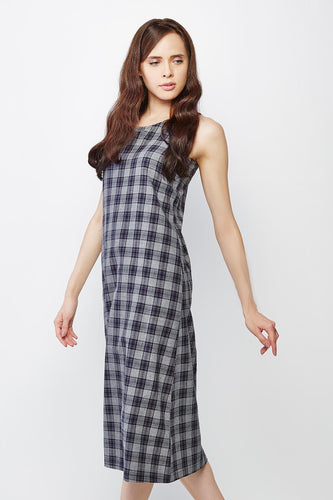 Cotton Checks Midi Dress