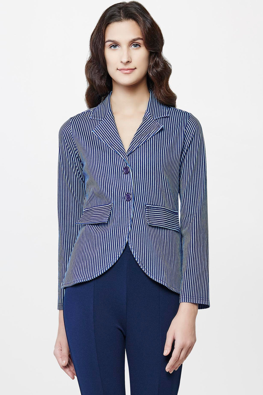 Pinstripe Denim Jacket