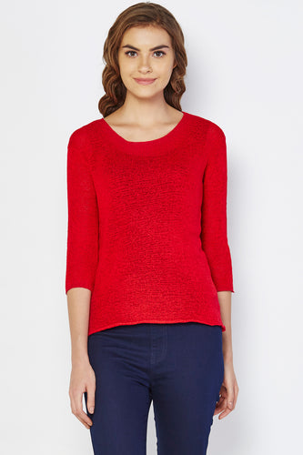 Red Knit Top