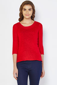 Red Knit Top