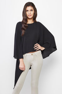 Black Asymmetric Kaftan Top