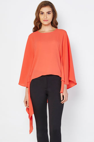 Tangerine Asymmetric Kaftan Top