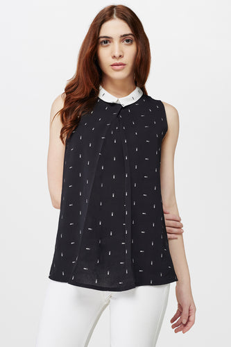 Black & White Heart Print Top