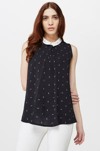 Black & White Heart Print Top