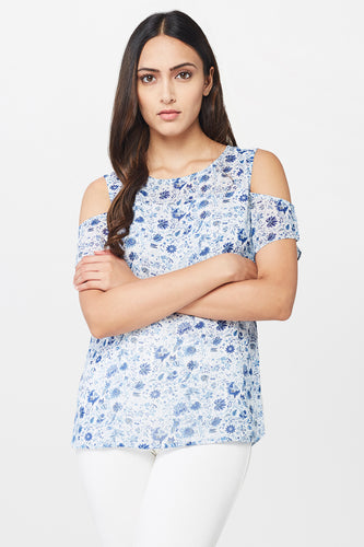 Floral Cold Shoulder Top
