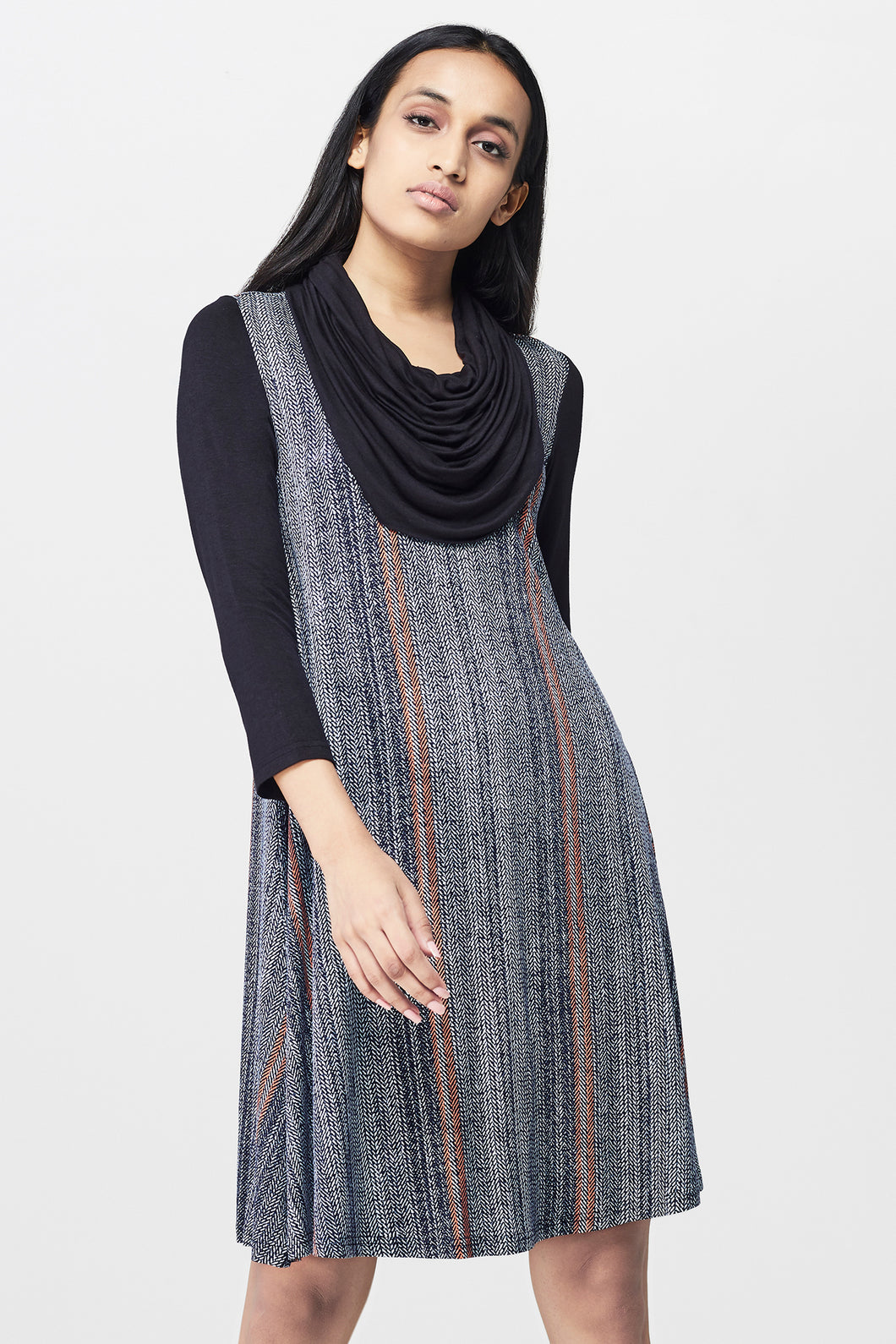 Printed Cowl Neck Dress