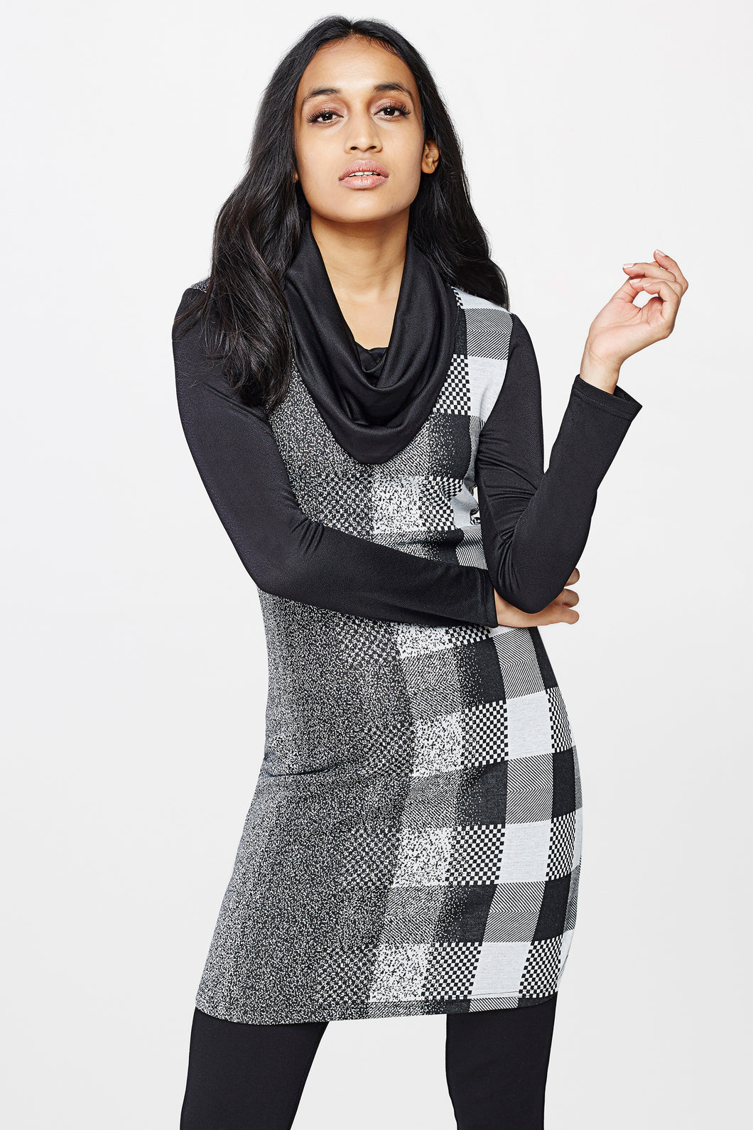 Black Cowl Neck Dress