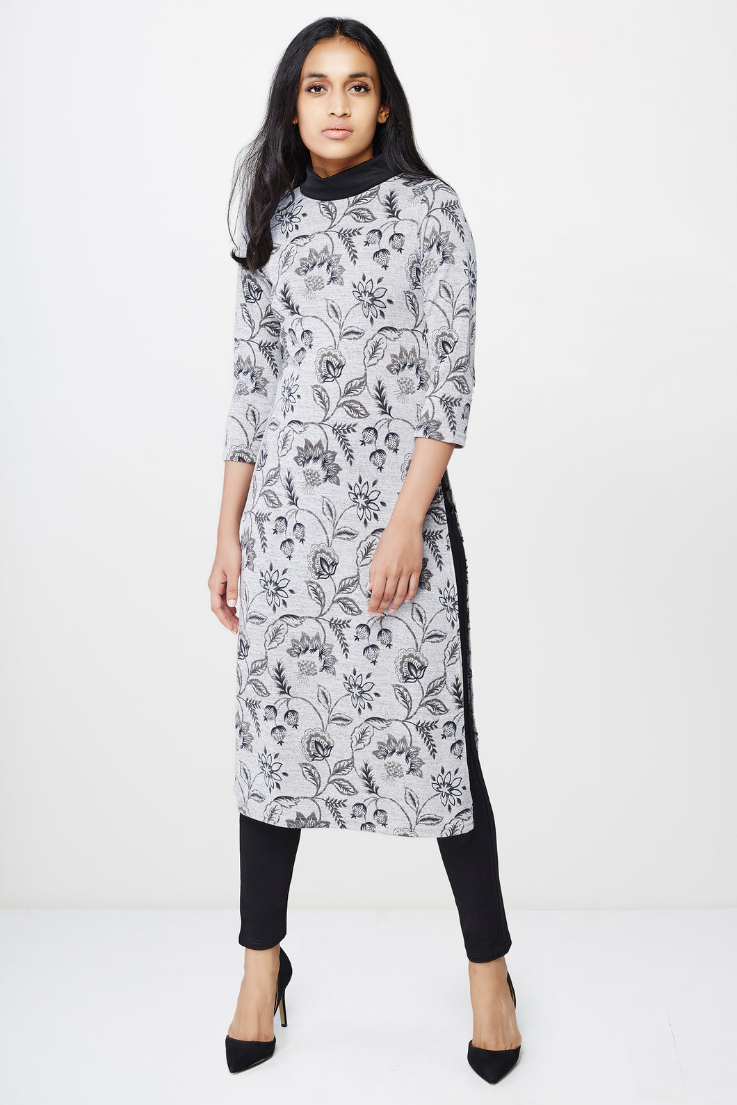 Grey and Black Printed Tunic