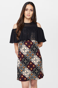 Floral Print Cold Shoulder Dress