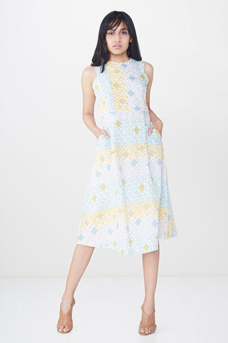 Geometric Print A-line Dress