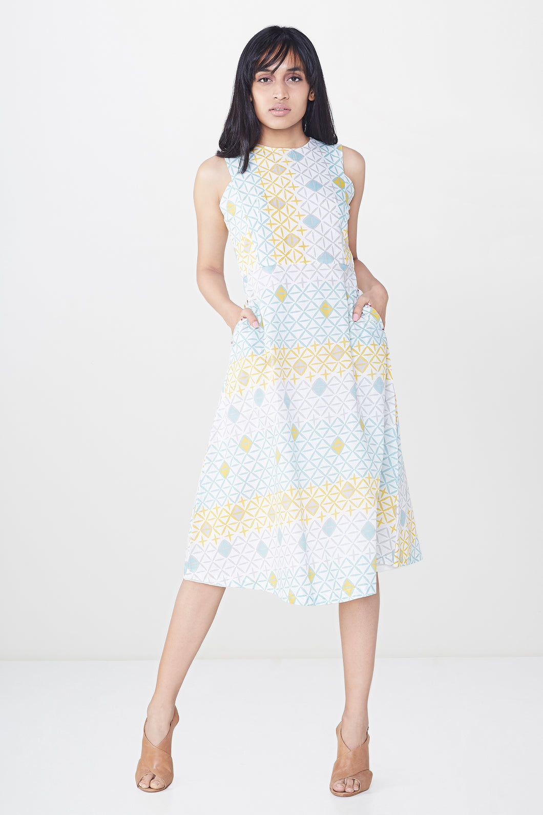 Geometric Print A-line Dress