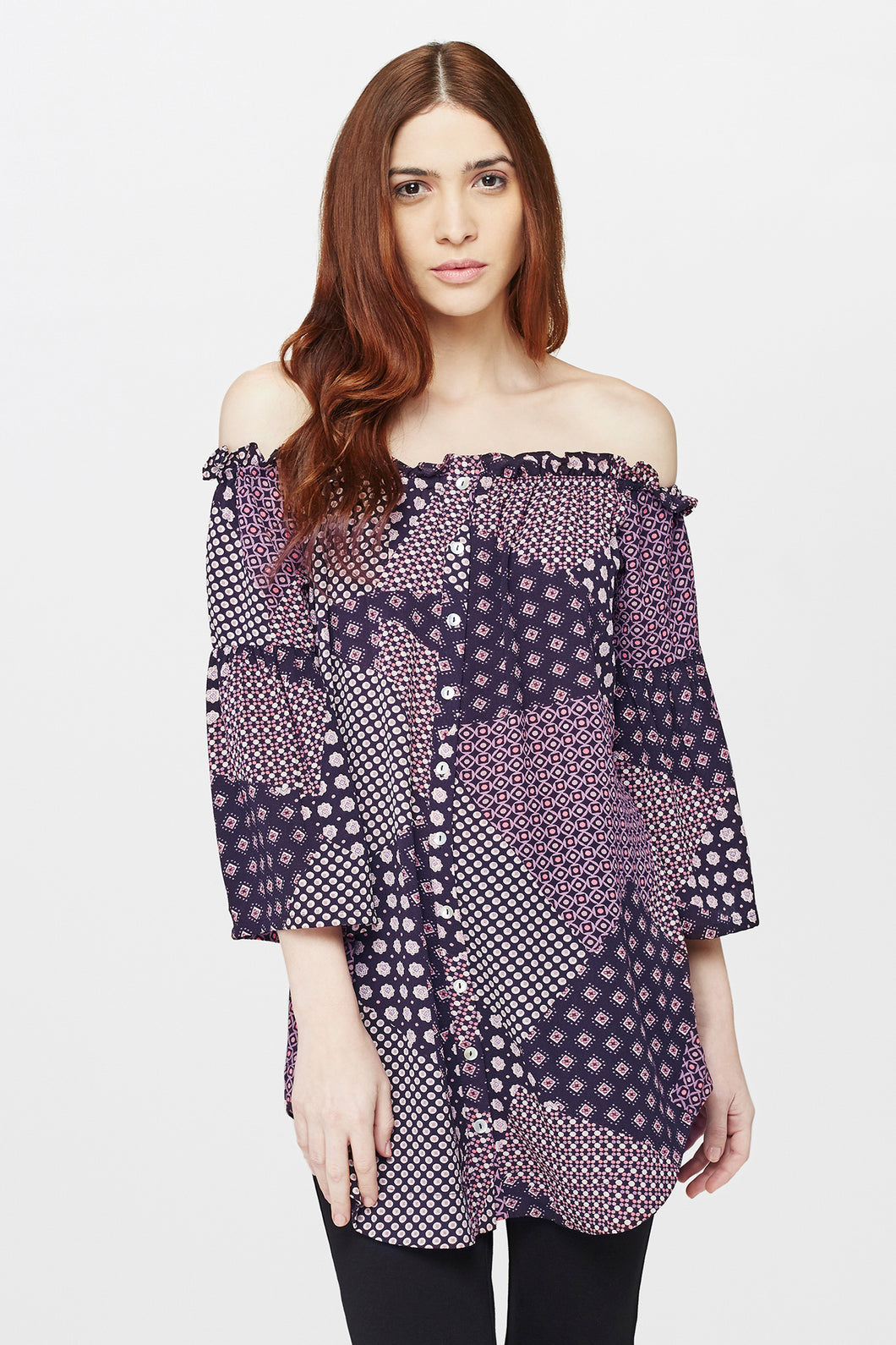 Printed Off-Shoulder Top