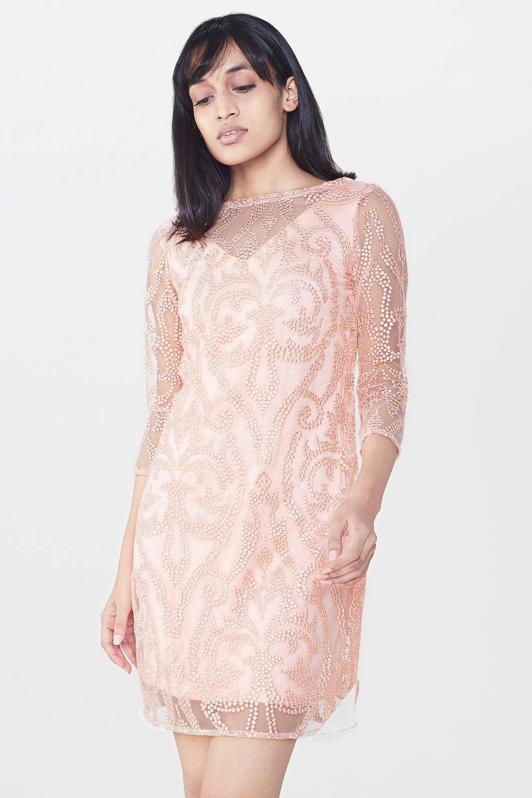 Peach Lace Dress