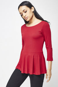 Red Peplum Top