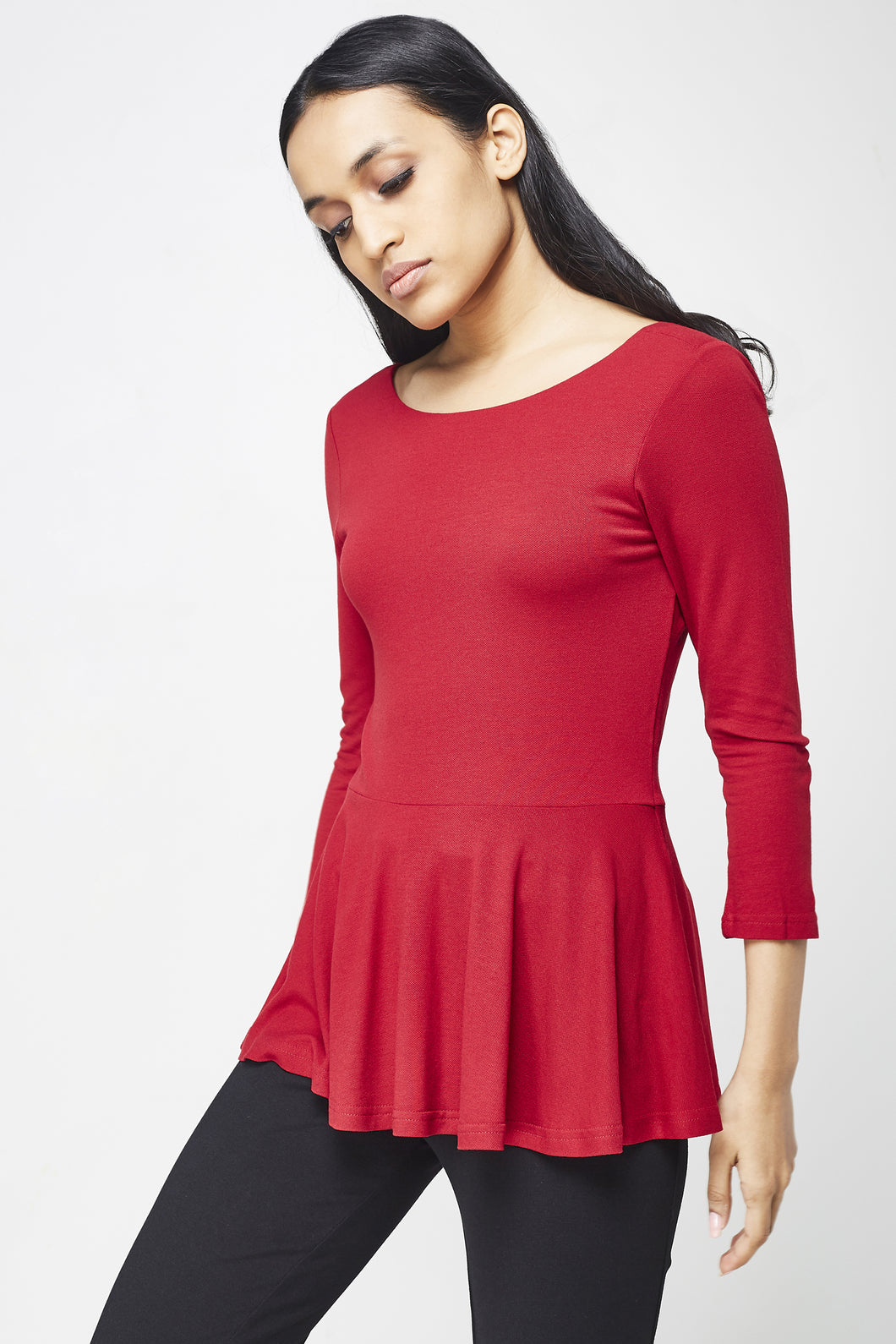 Red Peplum Top