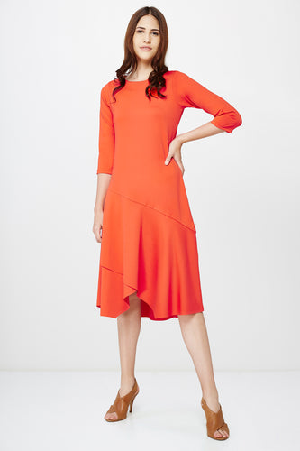 Tangerine Asymmetrical Dress