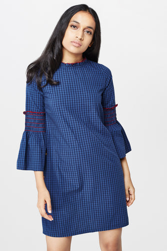 Blue Bell Sleeves Shift Dress