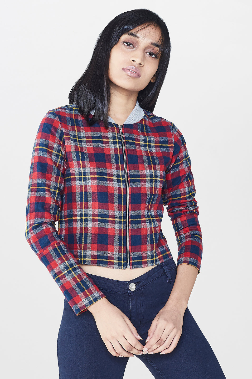 Plaid Crop Jacket