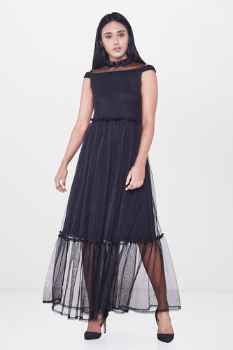 Black Tulle Maxi Dress
