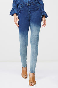 Ink Blue Faded Stretch Denims