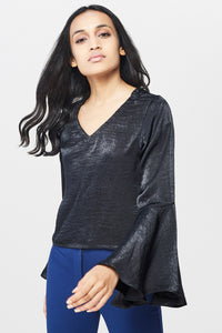 Black Bell Sleeves Crop Top