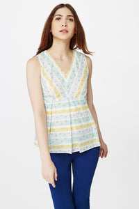 Printed Back Tie-Up Top