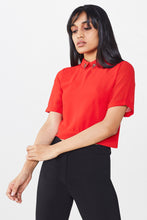 Load image into Gallery viewer, Red Peter Pan Crop Top