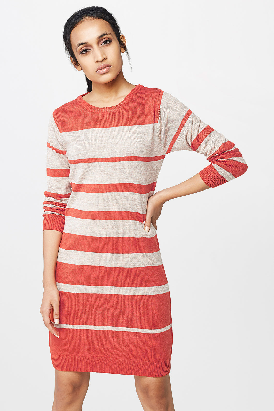 Fine-knit Striped Shift Dress