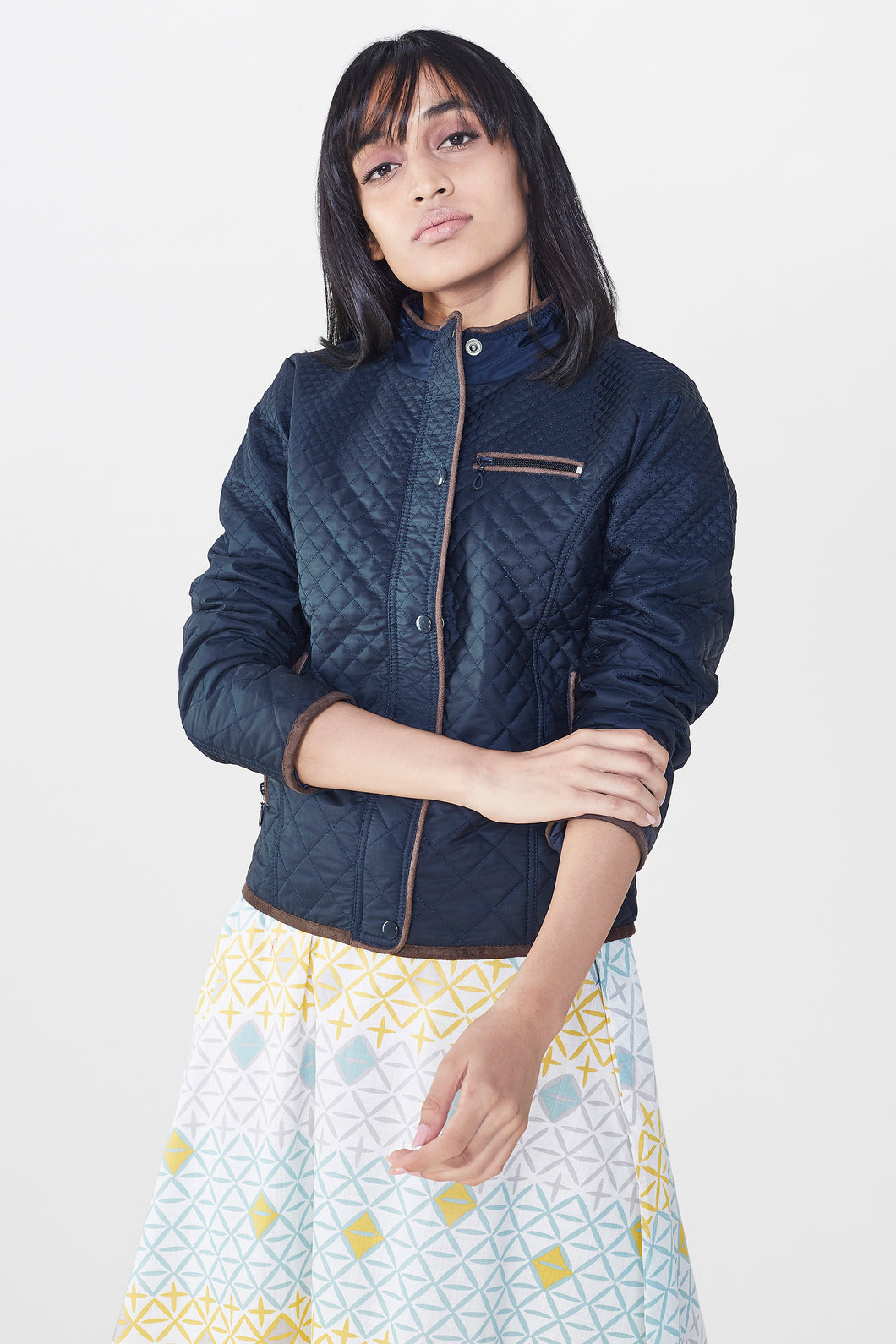 Navy Quilted Jacket