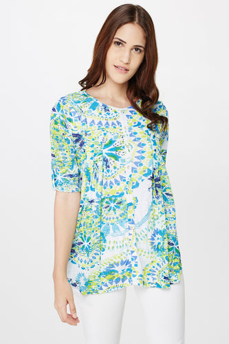 Printed Button-Down Top