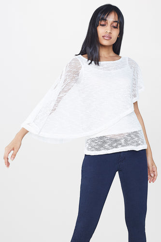 Off-White Net Asymmetrical Cape Top