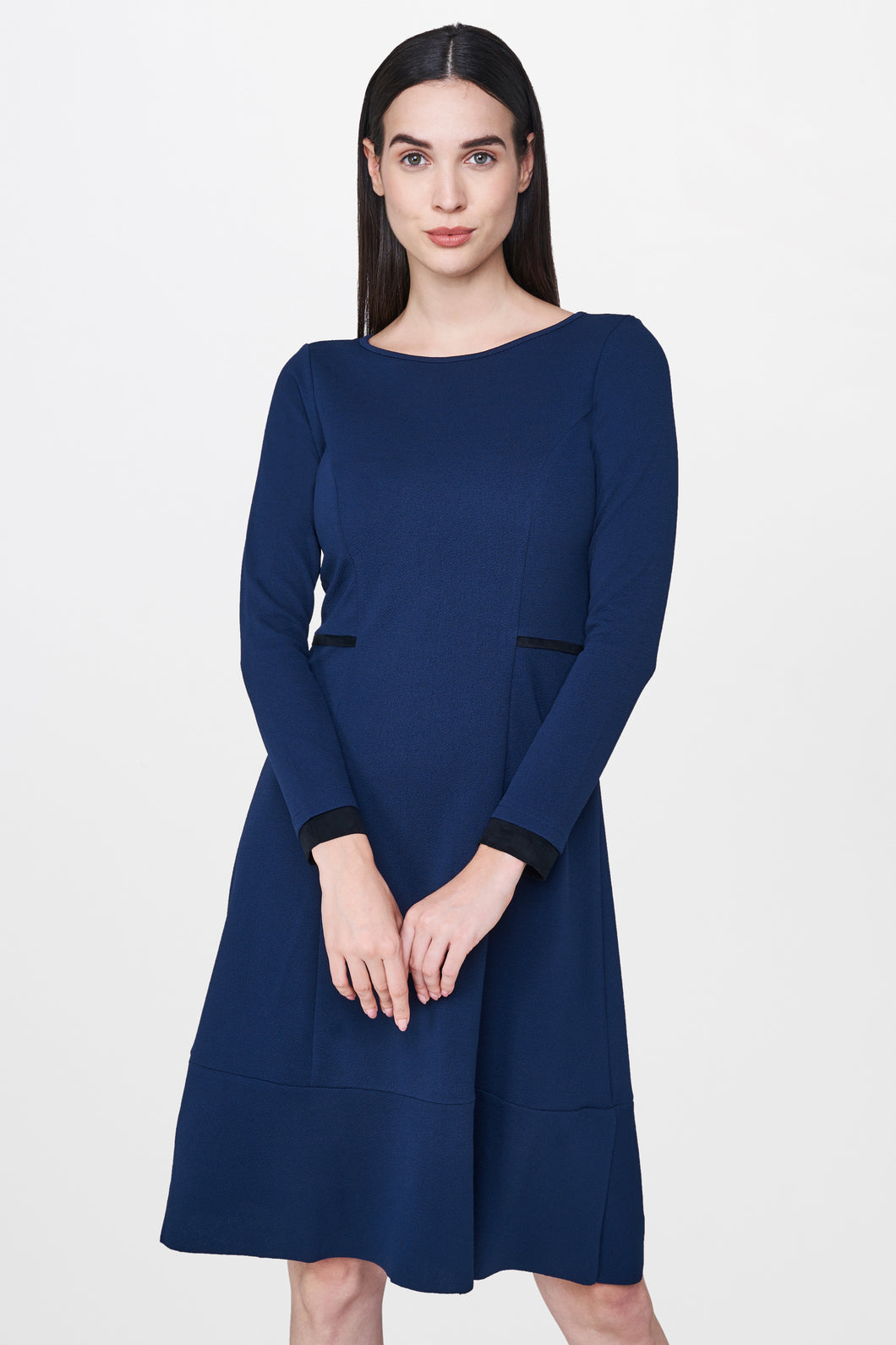 Navy Fit & Flare Dress