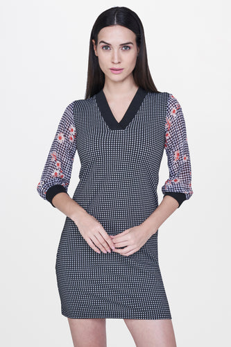 Checked Floral Dress