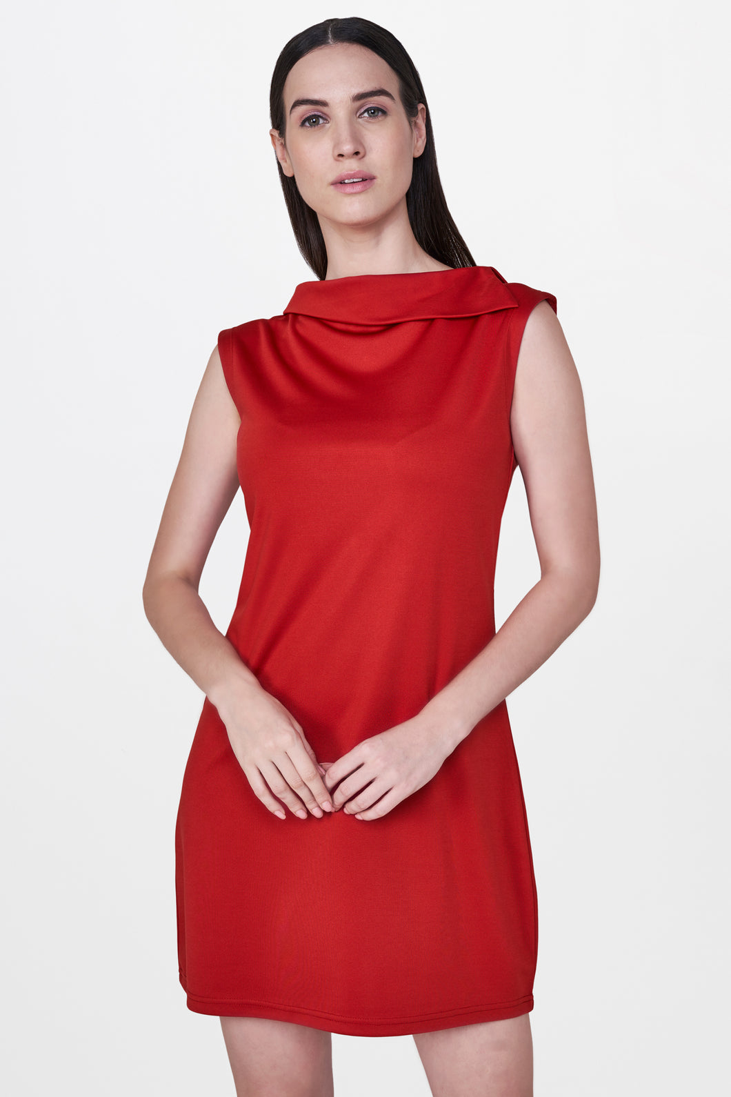 Rust Side Collar Dress