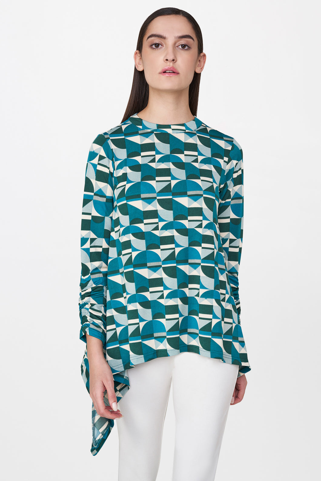 Green Geometric Print Tunic