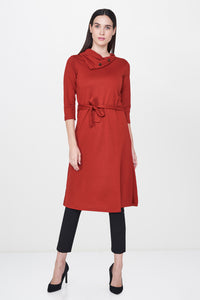 Red Side Collar Tunic