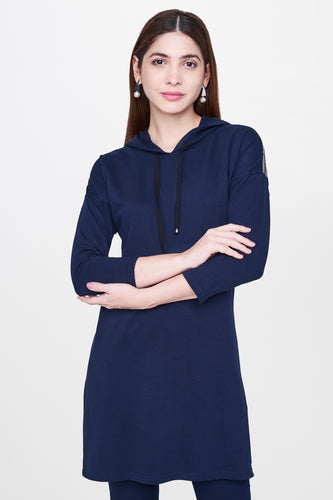 Navy Tunic With Hoodie