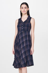 Black Plaid A-line Dress